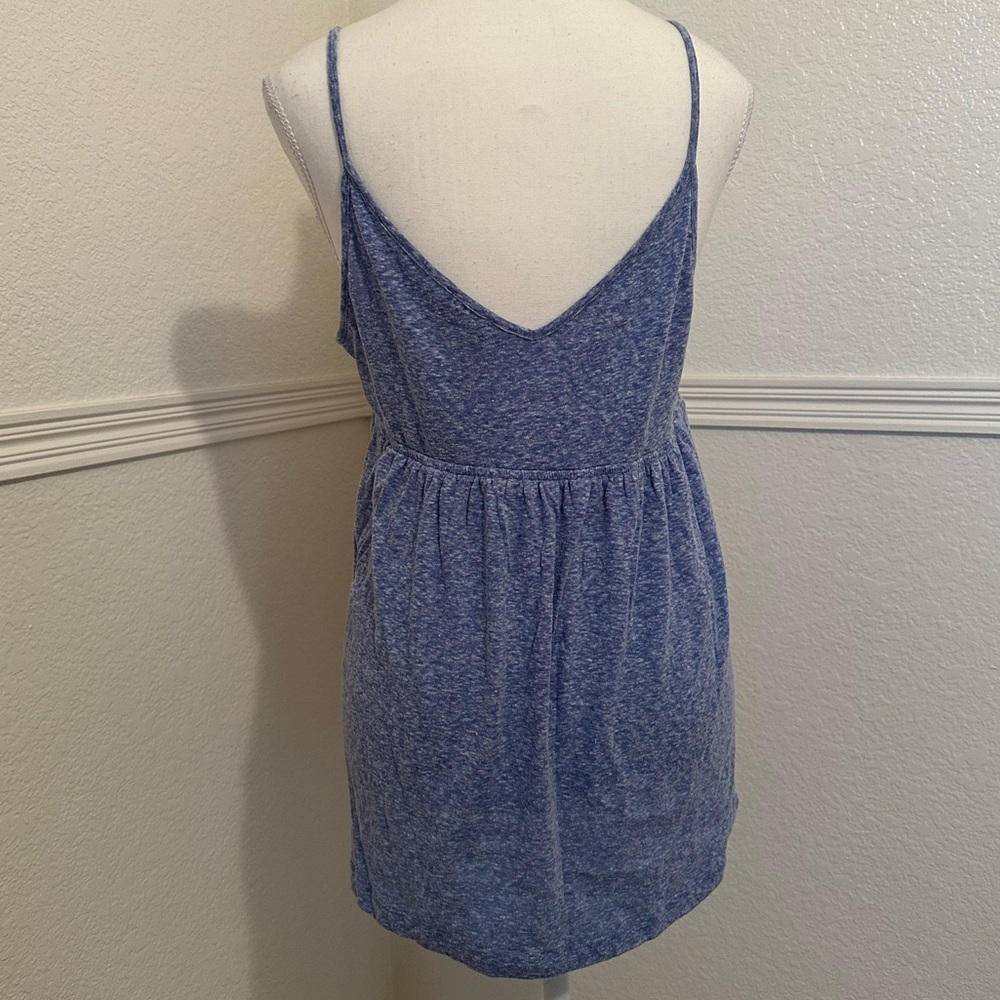 EXPRESS Boho Blue Babydoll Tank Top – Flowy & Lightweight - Picture 6 of 9